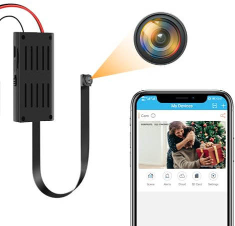 HGYGHO Mini Kamera WLAN, 1080P Mini Kamera Überwachung Innen live Handy mit APP, Kleine Videokamera mit Bewegungsmelder, Akku, Alarmzone, Klein Sicherheitskamera für Startseite Büro Sicherhei