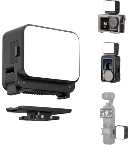 Mini Light for DJI Action Camera, Pocket 3 Fill Lighting Cold Hot Shoe LED Vlogging Light Attachment for DJI OSMO Pocket 3 Action 5 Pro 4 3, for GoPro Accessories