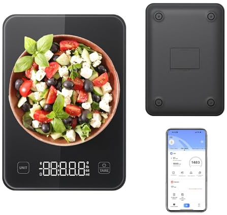 Reiteag Vintara Küchenwaage mit App Smart Scale und Kalorienzähler – Präzise digitale Waage für Ernährung, Portionskontrolle und Diät, In wenigen Wochen zur Traumfigur