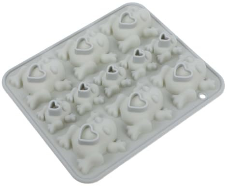 KONTONTY Moule à Gâteau Silicone Forme Grenouille Cavités Différentes Bleu Réutilisable Pour Chocolat Bonbons Pâtisserie Savon Époxy Décoration Animaux Et Halloween