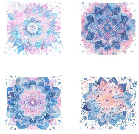 4 Stück Outdoor Kissen 80x80cm Leinen Material Balkon Dekoration, Outdoor Kissen Farbe Datura Doppelseitiger Druck, Sehr geeignet für Camping im Freien Garten Bank Terrassen Auto Dekoration jy-105