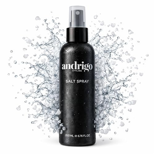 ANDRIGO Salt Spray für Männer 200ml – Salzwasserspray für Volumen & Textur – Mattes Finish, leichter Halt – Edler Blackwood Essence Duft – Sea Salt Spray – Prestyler