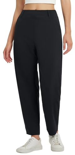baleaf Womens Ankle Barrel Pants Stretch Travel Pants Petite Work Pants Casual Slacks Sweatpants Black XL