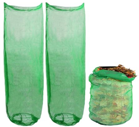 Sacs à déchets de jardin - Collecteur de feuilles en - Sacs de pelouse robustes - Sacs de rangement extra larges en 3 parties avec cordon de fermeture - Conteneurs extérieurs pratiques pour