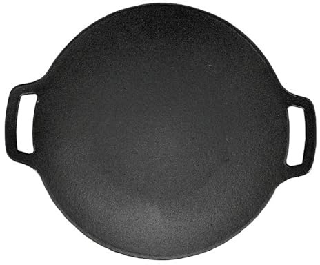 Coreano Circle Bistecchiera in ghisa per campeggio uso interno ed esterno compatibile con piani cottura a induzione, piastre, fornelli elettrici, stufato per disponibile