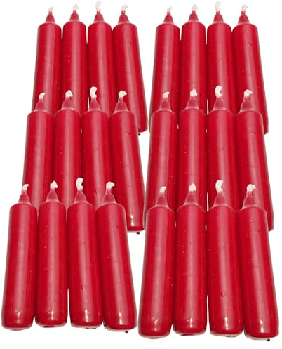 apog-Versand® Adventskerzen 6er Pack – Dunkelrot/Antikrot – ca. 23 × 105 mm – Weihnachtskerzen, Christbaumkerzen, Pyramidenkerzen – hochwertige Baumkerzen für Adventskranz & Weihnachtsdeko