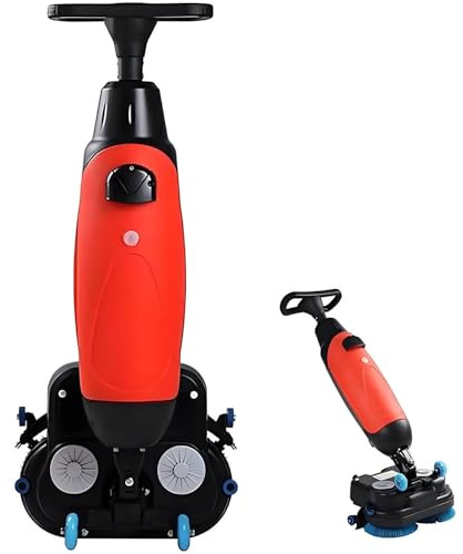 MLYYYDSS Autolaveuse Professionnelle, Mini-autolaveuse avec Largeur de Nettoyage de 43 cm (17 Pouces), tête rotative à Double Brosse et Rotation à 360°, capacité de Nettoyage de 1 200 m²/h Red