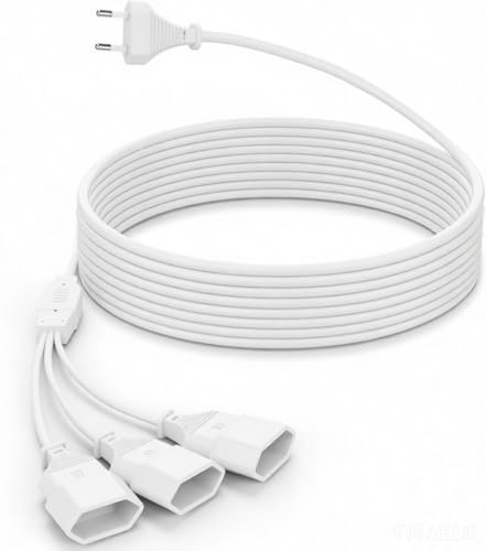 Cozary Rallonge Électrique Multiprise pour Intérieur avec 3 Prises, Directement Branchable – Fiche Plate Ultra-Fine et Câble Plat de 3m (250V/2.5A Max), Blanc