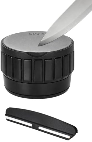 Afilador de Cuchillos Diamantado Profesional con Piedra de Afilar y Sistema de Ventosa - Reversibles (Granos 300/400/600/1000) - Afilado Sencillo y Seguro - Afilador Universal para Cocina