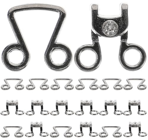 Zerodeko Lot de 10 Crochets Invisibles Métalliques pour Couture, Porte-pression à Œillet Gunmetal N°1, Fermeture pour Vêtements, Jupe, Pantalon et Accessoires de Couture Artisanale