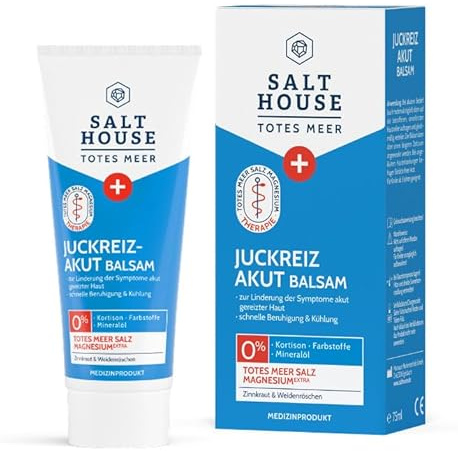 Salthouse Döda havsterapi klåda akut balsam, med magnesiumklorid speciellt mot akut kliande hudirritation, lugnar och kyler, 75 ml