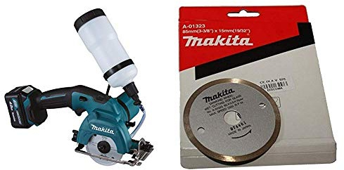 Makita Akku-Glas Fliesenschneider CC301DSMJ (10,8 V, 4,0Ah, 2 Akkus und Ladegerät im MAKPAC) + Makita B-21098 Diamant - Trennscheibe für CC300DWE