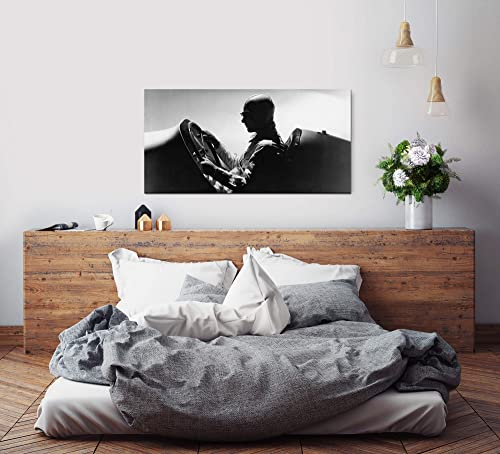 Paul Sinus Art Pilot in alten Flugzeug Wandbild in verschiedenen Größen Wähle Deine Größe 60x120cm