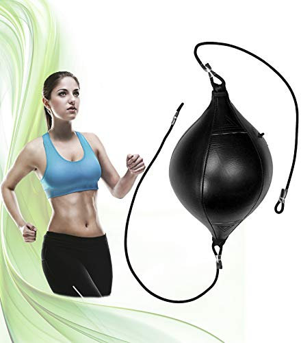 ZhiLianZhao Hängend Reflex Erwachsene Punchingball Set Doppelendball Boxen Universeller Mit Luftpumpe, Haken Für Training Speed Reactions Adult,Schwarz