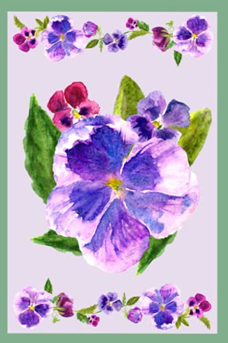 Pansies Notebook: Garden Nature Theme Lined Floral Notebook. (Pink Purple Pansies)