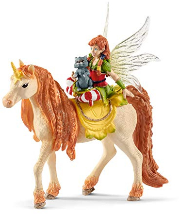 SCHLEICH BAYALA | Marween med glitterenhörning 70567 | med tvättbjörn | detaljerade figurer | fantastisk present till flickor och pojkar | vackra samlarfigurer | spelfigur från 5 år | Set med 3 delar