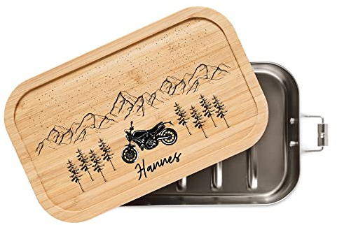 ABENTEUERNAH - Personalisierte Brotdose für Erwachsene - Individuelle und Robuste Edelstahl Brotdose mit Namen - Personalisierte Geschenke für Männer (Kleine Lunchbox 750 ml)