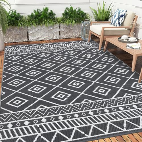 Enyhom Extra Large Outdoor Area Rug 180 x 270 cm, Durable Outdoor Patio Carpets, Outside Camping Rugs for Garden, Reversible Picnic and Beach Area Rug for Balcony Deck Backyard Front Porch Hiking
