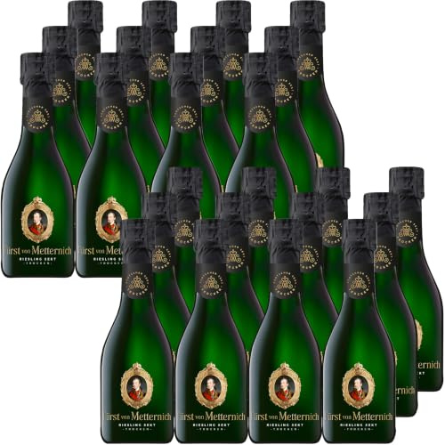 Fürst von Metternich Riesling Sekt, Trocken, Dry (2x 12x0,2l) Premiumsekt aus rein deutschen Wein Anbaugebieten im Rheingau und der Pfalz, klare und ausgeprägte Fruchtnoten