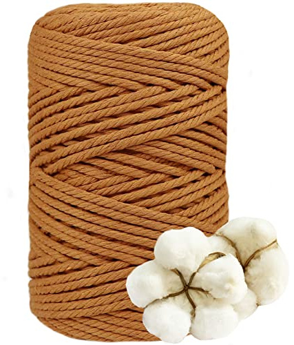 DXRPO Makramee Garn 5mmx100m, Baumwollgarn Makramee, Macrame Cord für DIY Makramee Wandbehang, Makramee Blumenampel, Boho Weihnachten Deko, Geschenke für Gute Freunde, Pflanze Aufhänger, Dunkelbraun