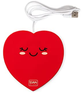 Legami - Scalda Tazza Usb, Warm it up, 10x10 cm, in Vinile, Ideale per Tazze e Bicchieri con Fondo Piatto, Ingresso USB, Tema Heart