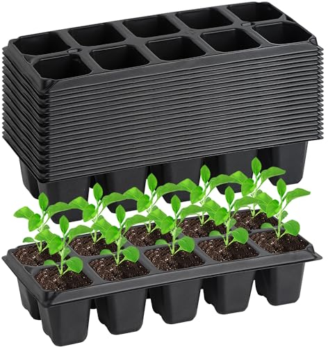 Yard Yard 200 Cells Seed Trays - 20 PCS Reusable Seedling Plug Trays Starter Container for Nursery Greenhouse Garden Growing Plants Propagation Germination GP02A20