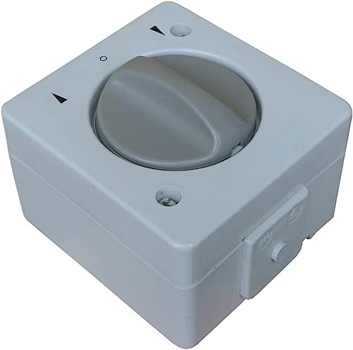 Wechselstrom 230V AC Jalousieschalter/Knebelschalter IP44 mit beidseitiger Tast- & Rastfunktion Feuchtraum spritzwassergeschützt Aufputz System: STERA