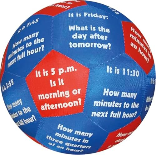 TimeTEX - Lernspiel-Ball Pello - Zeit und Wochentage Englisch | Ein interaktives Spielzeug, das Bewegung & Lernen vereint. Wunderbar zum Wortschatz erweitern | Thema: Zeit und Wochentage Englisch