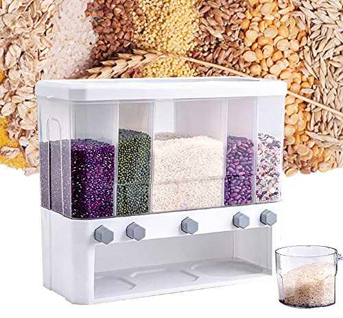 AOAPUMM Müslibox, 5-Fach/6-Fach Aufbewahrungsbox, Reisbox, Lebensmittelspender für Küche Reisbox, versiegelte Müslibehälter Aufbewahrungsboxen (5 in 1)