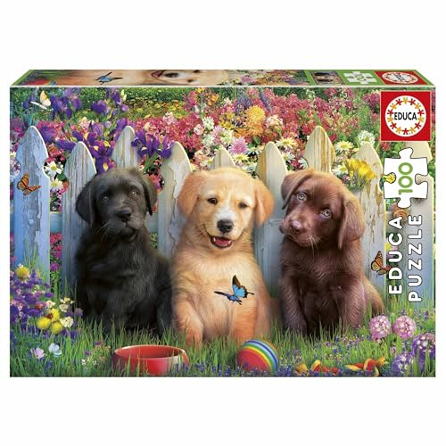 Educa - Puzzle pour Enfant de 100 pièces avec des Chiots très adorables. Jeu Éducatif. Mesure: 40 x 28 cm. Recommandé de 6 Ans (19994)