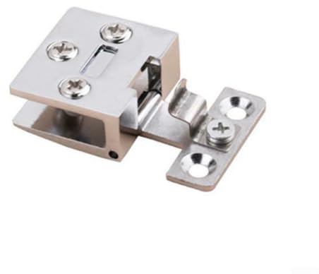 HEIBTENY Schrank Glastür Scharnier Glastürscharnier Schrank Vitrine Torklemme Möbelbeschläge Möbelscharnier Für Glastüren Clip(Silver)