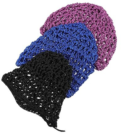 GALPADA 3stücke Crocheted Hair Caps Für Haarnetz Schlafhaube Atmungsaktive Haarschutzkappe Für Haarschnitt Beim Schlafen Und Waschen Schwarz