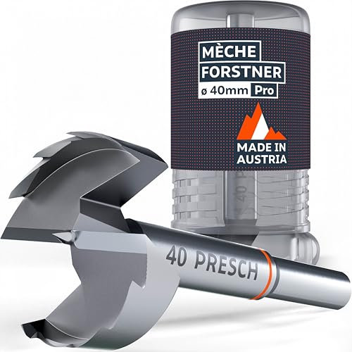 Presch Forstnerbohrer Ø 40mm - Extrem scharfer, langlebiger Astlochbohrer - Hochpräzise Zentrierspitze für perfekten Rundlauf - Zuverlässige Leistung dank optimierter Standzeit