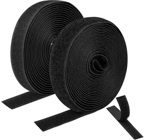 Schwarz Nylon Klettband zum Nähen, Breit 1.5cm x 30cm, Klettbänder | für Textilien, Kleidung, Schuhe