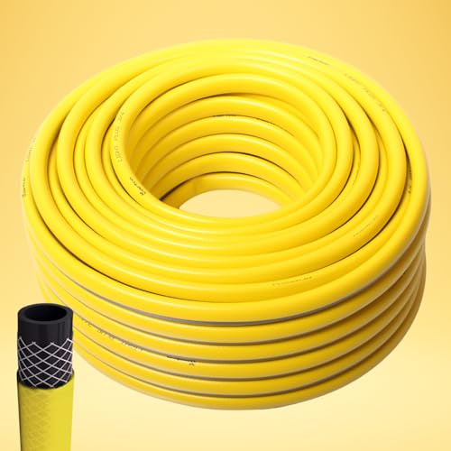 Gartenschlauch Wasserschlauch 1/2 3/4 1 Zoll 20m 30m 50m Schlauch Grün Gelb Varianten mit oder ohne Adapter Set zur Auswahl (Gelb, 3/4 Zoll 50m)