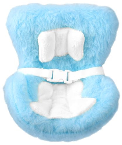 lasuroa Puppen-Autositz mit Weichem, Pelzigem Kissen Niedlicher Puppen-Dekorationssofasitz mit Clipbox und Sicherheitsgurten Displayzubehör und Desktop-Lüftungsschlitz-Ornamenten(Blau)