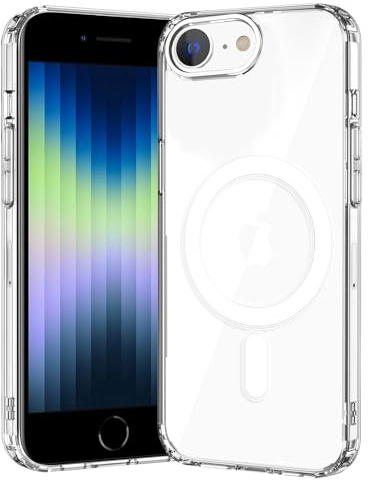 gueche für iPhone 7/8/se Hülle, Kamerasteuerung, zertifizierter Militärschutz, Starke Magnetkraft, stoßfest und Kratzfest, magnetische Handyhülle, iPhone 7/8/se Case, Klar, Durchsichtig