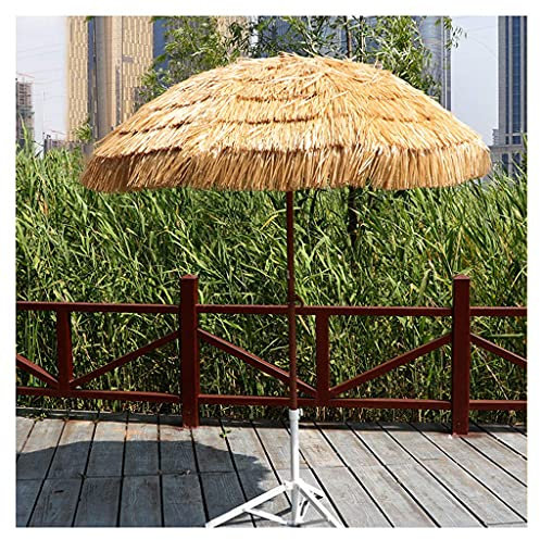 GLJTUO Ombrellone in Paglia Finta Senza Base, Angolazione Regolabile E Inclinazione, da Esterno, per La Decorazione di Cortili, Spiagge E Giardini. Ombrellone in Rafia.,