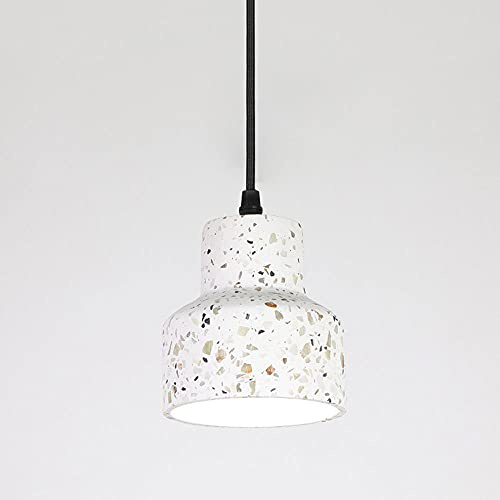 Terrazzo blanco contemporáneo Pequeño lámpara de lámpara suspendida Luz de lámpara de latón Luz de colgante E27 1 luces Lámpara colgante altura Kit de luminaria de luminaria Iluminación de baño de