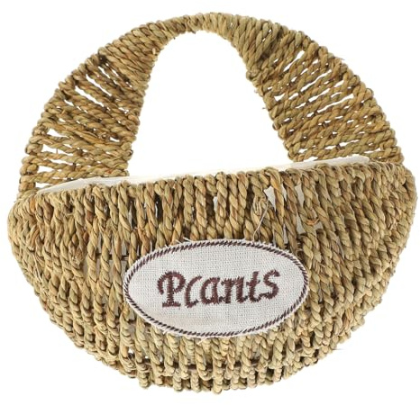 ROMISBABA Cesta Colgante de Flores Tejida Mano Pequeña para Plantas Decorativa y Versátil para Interiores y Exteriores para Jardín y Oficina
