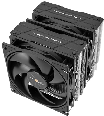 Thermalright Peerless Assassin 120 Black V3 CPU, 6 dissipatore di calore con due ventole TL-P12 PWM, design Top Cover per AM4/AM5, Intel LGA 1851/1700/115X/1200