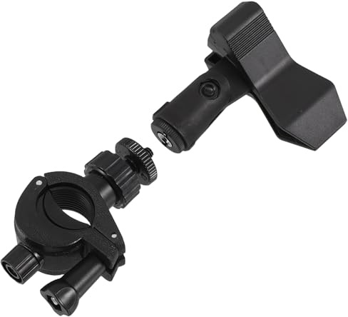 PAMINGONO Adjustable Microphone Clip Holder with Extension Clamp and Phone Holder for Desk Mic Stand, Multifunctional Live Broadcast Microphone Mount Accessory for Recording and Streaming