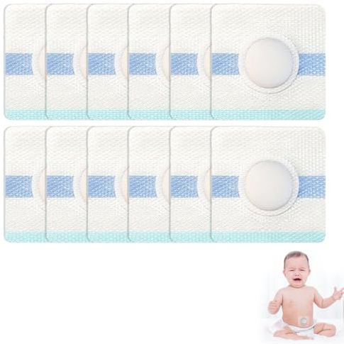 WUYJI Set da 12 pezzi di bende per ernia ombelicale, bende ombelicali per neonati, bende addominali per bambini, cerotti ombelicali, bende di protezione ombelicale per neonati, adatte a neonati