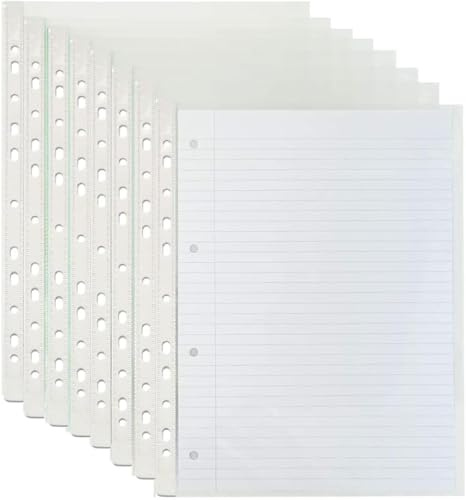 A4 Plastic Value 500 bolsillos perforados de 10 a 15 hojas de 30 micrones para carpetas de archivo, carteras, fundas (500)