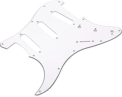 Alnicov Northwest Guitars SSS 11 Loch Strat Pickguard für Stratocaster Gitarre, Ersatzteile, 3-lagig, Weiß