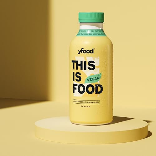 yfood Trinkmahlzeit Vegan Banana - 12 x 500 ml, mit 28 g Protein pro Drink