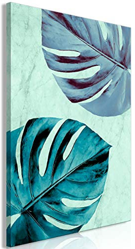 decomonkey Akustikbild Monstera 80x120 cm 1 Teilig Leinwand Modern Bilder Wandbilder XXL Schallschlucker Schallschutz Akustikdämmung Wandbild Deko Leise Pflanzen Blätter