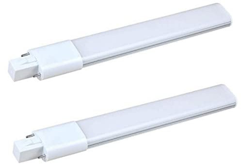Lámpara LED PL de bombilla compacta 2pcs G23, Tubo forma de tubo Bulbo fría Blanca 6000K Lámpara de ahorro de energía AC 85-265V