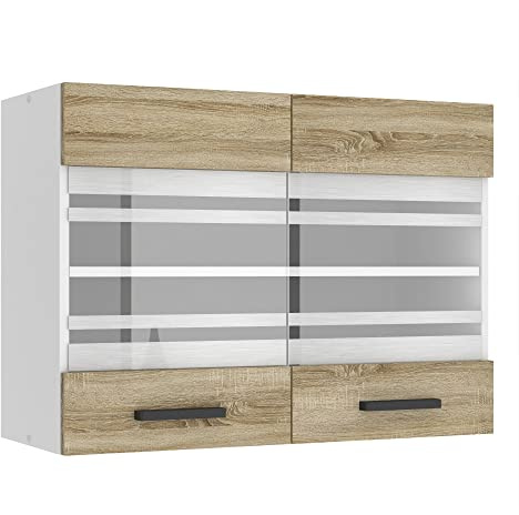 Belini Hängeschrank Küche SGW 80 cm, mit 2 Türen, Sonoma-Eiche | Küchenschränke, Oberschrank, Küchenhängeschränke, Wandschrank Hängend