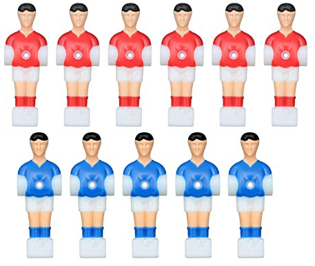 Perfeclan Reemplazo de 11 Uds. de Futbolín para Hombres, Mini Muñeca, Accesorio para Máquina de Futbolín, Rojo Y Azul para Juego